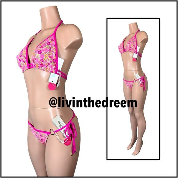 Beach Bunny Ella Triangle Top DD & Thong Bottom M or XL $216 - Picture 4 of 13